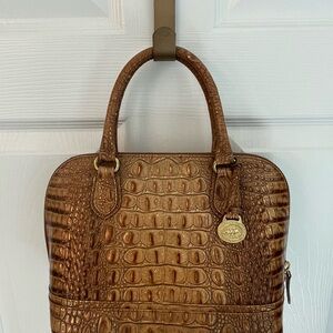Vintage Brahmin Tan Crocodile Embossed Satchel